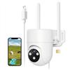 NUASI 4G LTE Telecamera 24/7 Continua Registrazione con Sim Esterno, 2K Videocamera Sorveglianza PTZ 360°, con AI Rilevamento Umano e Visione Notturna a Colori, Audio Bidirezionale