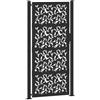 vidaXL Cancello da giardino nero 100x200 cm in acciaio con design a foglia