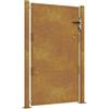 vidaXL Cancello da giardino 100x125 cm in acciaio Corten