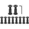 QUARKZMAN 10 Set Bulloni a Testa Esagonale M8x30mm con Dado M8x18mm Nero | Bulloni Testa Cilindrica e Chiave Esagonale Bulloni e Viti per Connettori Mobili per Cintura a Scomparsa Nero