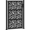 vidaXL Cancello da giardino nero 100x150 cm in acciaio con design a foglia