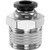 QUARKZMAN Connettore Rapido Dritto Maschio a Filettatura 6mm Tube OD x 3/8 NPT Filettatura Maschio Raccordo Rapido Raccordi Aria Compressa per lista Aria Industriale PC6-N03, Nero