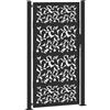 vidaXL Cancello da giardino nero 100x175 cm in acciaio con design a foglia