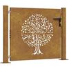 vidaXL Cancello da giardino 100x75 cm in acciaio Corten con design ad