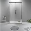 Auria Box Doccia 3 Lati 80x80x80 cm x h190 - Cabina Doccia con Porta Scorrevole, Cristallo Temperato 6mm, Trasparente e Anticalcare con Profilo in Alluminio Cromato e Chiusura Magnetica