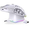 ENDORFY LIV Plus Wireless Onyx White, mouse da gioco bianco, mouse wireless, stazione di ricarica in set, design ultraleggero (69 g), massimo 26.000 DPI, PixArt PAW3395, 2,4GHz, BT, USB-A, EY6A017