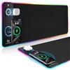Gimars Upgrade Tappetino Mouse XXL RGB Gaming 3 in 1 con Ricarica Wireless Magnetica 15W, 800x300x4mm Tappetino Scrivania, Antiscivolo Impermeabile Mouse Pad con 15 Modalità Per PC Ufficio Casa