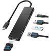 BHHB M86 Hub USB C HDMI 4K/ PD 100W Carica/USB 3.0 5Gbps/ 2*USB 2.0, Hub USBC 5 in 1 Adattatore Multiporta Type C Docking Station Compatibile con MacBook Pro/Air M4 M3 M2 M1, Mac, iMac, iPad, iPhone