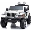 AZIAMOR Auto Elettrica Jeep Wrangler Rubicon 2 Posti 12V con Telecomando colore Bianco