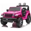 AZIAMOR Auto Elettrica Jeep Wrangler Rubicon 2 Posti 12V con Telecomando colore Rosa