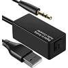 Cpolebev Convertitore Audio Digitale/Analogico 192KHz, Adattatore di Audio Digitale Ottico Toslink Un Jack Analogico da 3,5Mm