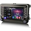 GONFEN Qualcomm 8 Core 8GB+128GB Android 16 Dab+ Autoradio per VW Amarok Caddy Passat B6 Golf 5/6 Tiguan Touran Jetta Seat Skoda GPS Navigatore CarPlay Android Auto DSP WiFi 4G Bluetooth 5.1 USB Radar OPS FM