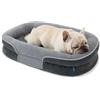 Bedsure cuccia ortopedica per cane di media taglia, 76x51x16.5cm, grigia | 360° divano-letto di sostegno ovale a bordo rialzato per cani anziani, copertura impermeabile lavabile, in pile ultra morbido