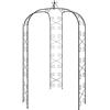 vidaXL Arco da Giardino Nero Ø180x255 cm Acciaio