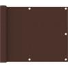 vidaXL Paravento da Balcone Marrone 75x500 cm in Tessuto Oxford