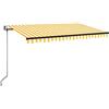 vidaXL Tenda da Sole Retrattile Automatica 400x350 cm Gialla e Bianca