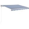 vidaXL Tenda da Sole Retrattile Automatica 300x250 cm Blu e Bianca