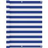 vidaXL Paravento Balcone Bianco e Blu 120x400 cm Tessuto Oxford