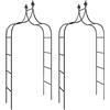 vidaXL Archi da Giardino 2 pz Neri 120x38x260 cm Acciaio