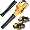 QIAKEFE 21 V Soffiatore di foglie senza fili,Soffiatore senza fili con batteria 4,0 Ah,2 modalità di velocità,3000 W,per la manutenzione del prato,Soffiare la neve e spolverare (giallo)