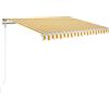 vidaXL Tenda da Sole Retrattile Manuale 350x250 cm Gialla e Bianca