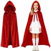 Kavya Mantello Rosso con Cappuccio per Ragazze, Costume da Vampiro in Velluto, Lungo, per Halloween, Natale, Carnevale, Cosplay, Medievale