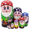 Winterworm Set di 7 Simpatici Simpatici Cappellini a Forma di Fungo Nani gioiosi, Bambole Russe di nidificazione in Legno, Regali per Bambini, Giocattoli Divertenti Rossi