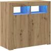 vidaXL Credenza con Luci LED Artigianale 80x35x75 cm in Truciolato