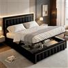 MANIMABU Letto baule 160 x 200 cm, con contenitore idraulico, letto matrimoniale imbottito