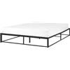 Beliani Letto moderno industriale in metallo UE matrimoniale a doghe incorporate senza poggiatesta 160 x 200 cm Nero