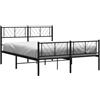 vidaXL Giroletto con Testiera e Pediera Metallo Nero 140x190 cm