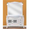 KLESIA Mobile Da Bagno Completo Componibile Modello Martina 105 CM In Legno Con Specchio Lavabo e Applique Made In Italy (Avorio Decapè)