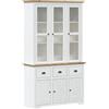 vidaXL Hoge kast BODO 115,5x43x200,5 cm grenenhout wit en bruin
