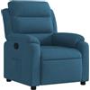 vidaXL Poltrona Reclinabile Blu in Velluto