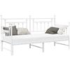 vidaXL Struttura per letto di giorno Bianco 75 x 190 cm Acciaio | Passa da letto a divano, C'è un pratico letto estraibile, Struttura in metallo resistente