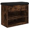 vidaXL Panca Porta Scarpe Rovere Fumo 62x32x50 cm Legno Multistrato