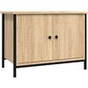 vidaXL Mobile TV con Ante Rovere Sonoma 60x35x45 cm Legno Massello di