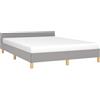 vidaXL Bedframe zonder matras stof lichtgrijs 140x200 cm