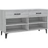 vidaXL Schoenenkast 102x35x55 cm bewerkt hout grijs sonoma eikenkleur