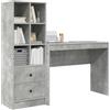 vidaXL Bureau Beton Grijs 145,5 x 40 x 127 cm 2 st
