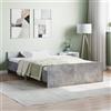 vidaXL Giroletto con Testiera e Pediera Grigio Cemento 120x190 cm
