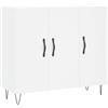vidaXL Credenza Bianca 90x34x80 cm in Legno Multistrato