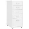 vidaXL Schedario Mobile Bianco 28x41x69 cm in Metallo