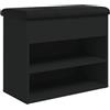 vidaXL Panca Porta Scarpe Nera 62x32x50 cm in Legno Multistrato