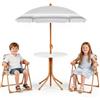 LIFEZEAL Tavolo da Picnic per Bambini (Righe,Bianco)