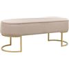 Beliani Panca imbottita beige con gambe in metallo dorato