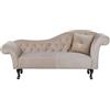 Beliani Chaise Lounge Stile Retrò Vintage Lato Destro Velluto Beige
