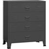vidaXL Cassettiera Industriale Antracite 78x40x93 cm in Metallo
