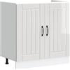 vidaXL Mobile Base Lavello Lucca Bianco Lucido in Legno Multistrato