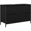vidaXL Mobile Lavabo con Cassetti Rovere Nero 90x34,5x60 cm